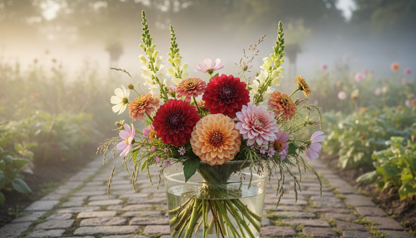 Bukett med snittblommor