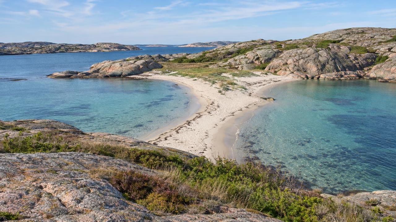Pärlane strand: bad, färja, parkering och Kuststigen