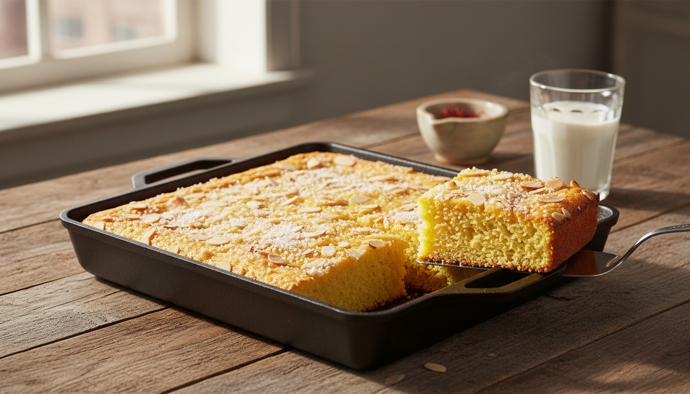 Saffranskaka i långpanna – saftigt recept med tydlig saffranssmak